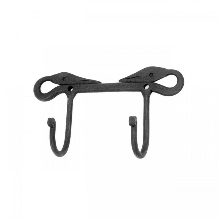 Double Robe Hook, Black Cast Iron