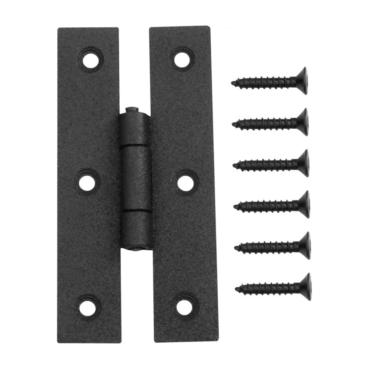Black Wrought Iron 3'' H Flush Cabinet Hinges with Hardware