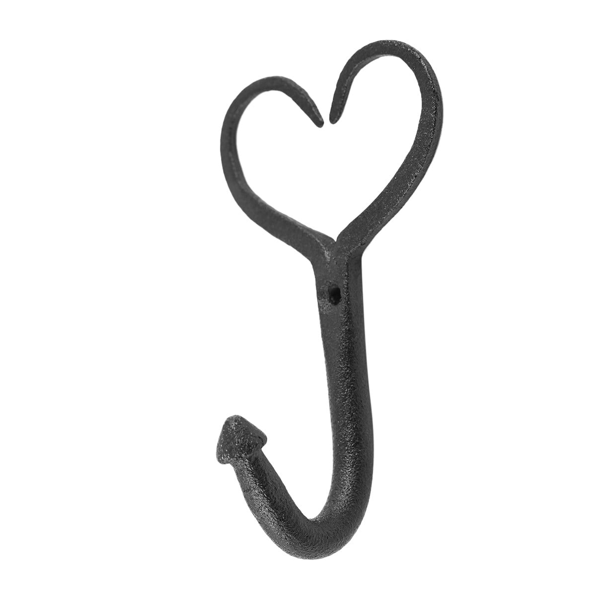 Renovators Supply Black Heart Style Coat and Robe Hooks 4 in. L Wrought ...