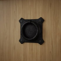 Renovators Supply Black Iron Mission Style Ring Pull Black Cabinet Hardware 2in