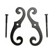 RENOVATOR'S SUPPLY MANUFACTURING Renovators Supply Black Shutter Dog Holders 6.5" L Antique Decorative S Style Aluminium Black Rust Resistant Shutter Tieback w/Screws