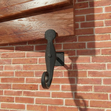 Renovators Supply Black Shutter Dog Rat Tail Hand Forged Iron Pair Shutter Hardware Black Wrought Iron Shutter Dogs