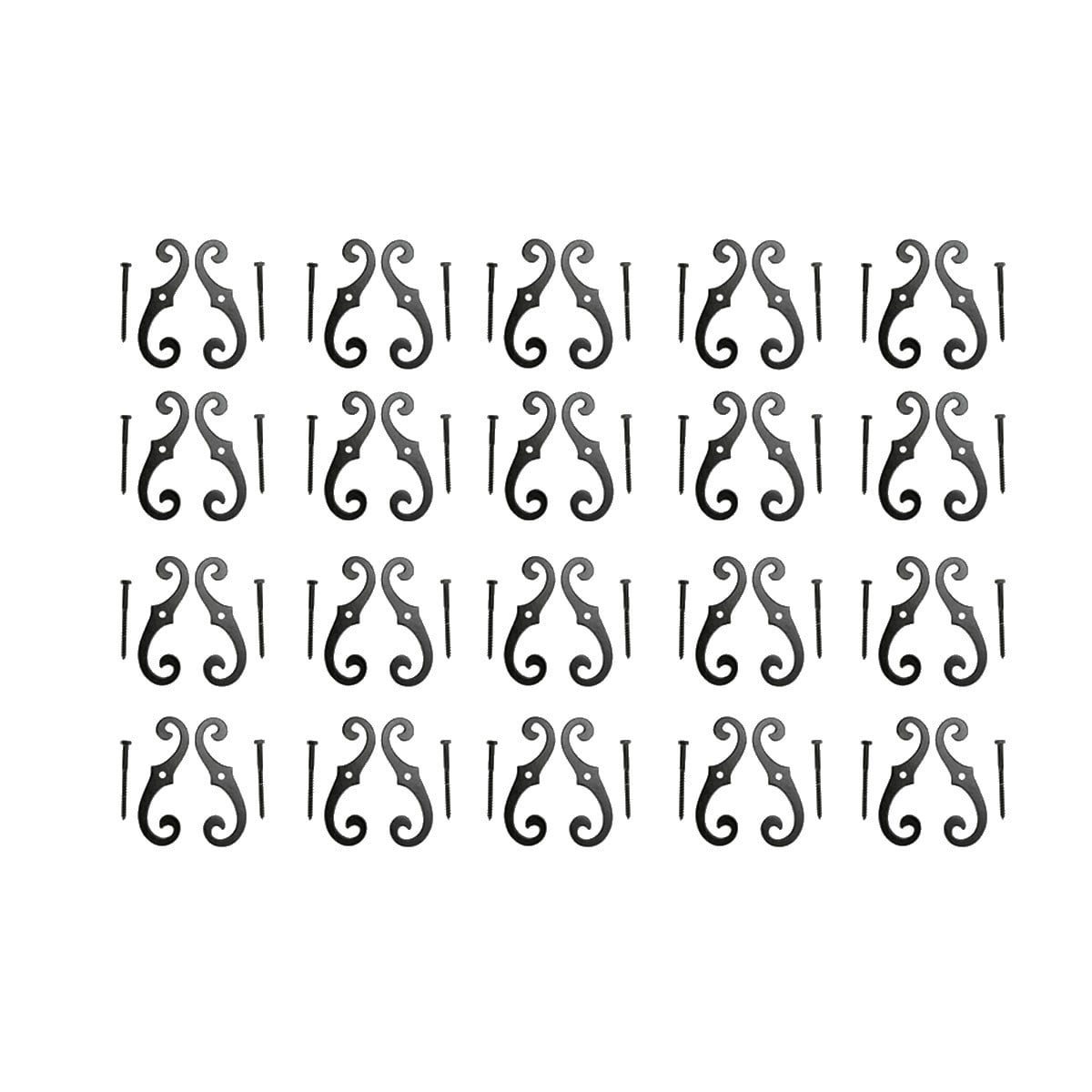 Renovators Supply Black Shutter Dogs 6.5" S Shaped Cast Aluminum