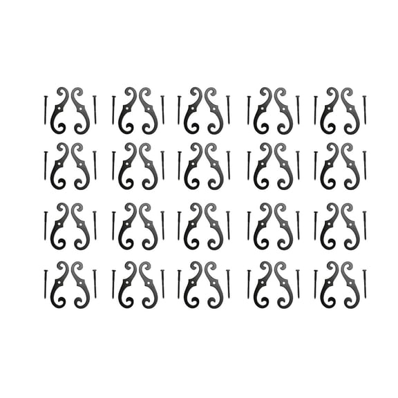 Black Shutter Dogs 6.5" S Shaped Cast Aluminum Shutter Dogs w/Screws  - Pack of 20 Pairs (40 Pcs)| Renovators Supply