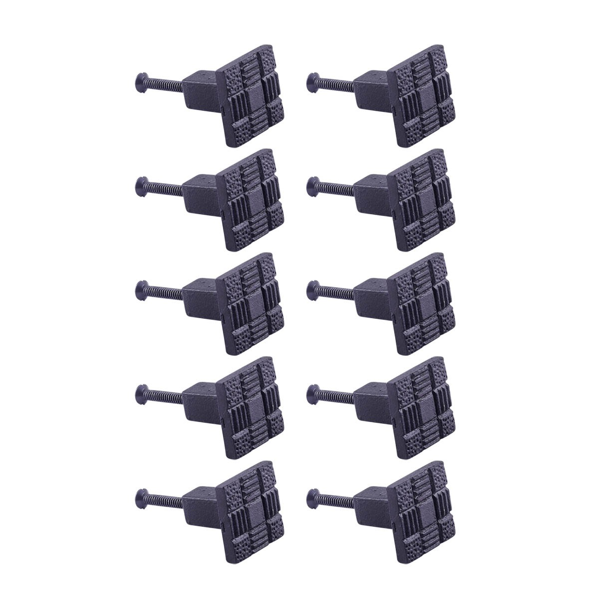 Renovators Supply Black Square Wrought Iron Cabinet Knob Pull Decorative Aztec Rust Resistant Vintage Metal Knobs for Kitchen Cabinet or Drawer Handles w/Screws Pack of 10 - image 1 of 8