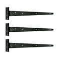 thumbnail image 1 of Renovators Supply Black T Strap Hinge Iron Light Duty 19" Vintage Door Hinge Authentic Rustic Powder Coat Cabinet Flush Hinges w/Antique Pyramid Head Screws Pack of 3, 1 of 8