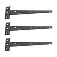 thumbnail image 1 of Renovators Supply Black T Strap Shed Door Hinge 11 in. Rustic Flush Mount Cast Iron Barn Door Shed Hinge w/Hardware, Pack of 3, 1 of 9
