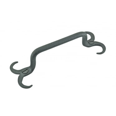 Farmhouse Wrought Iron Cabinet Pull, 8 Inch Length, Black Wax Finish, Made In USA