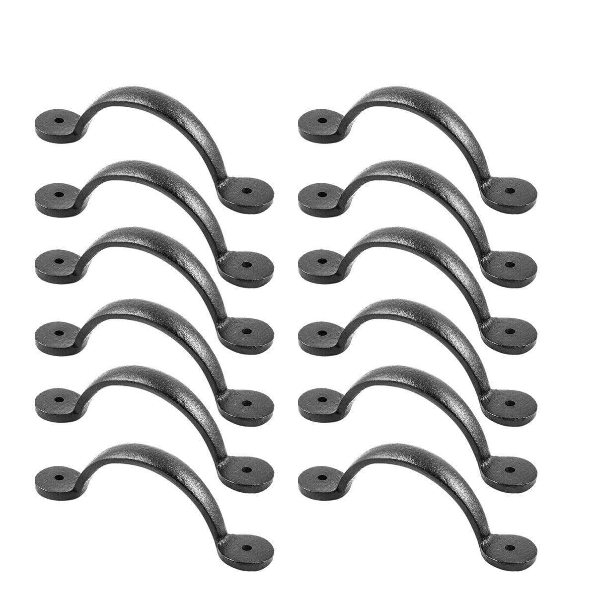 Black Wrought Iron Colonial Style Cabinet Pull Handles Pack of 12