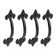 thumbnail image 1 of Renovators Supply Black Wrought Iron Door Pulls, Fleur de Lis 6.5in Tall Set of 4, 1 of 8