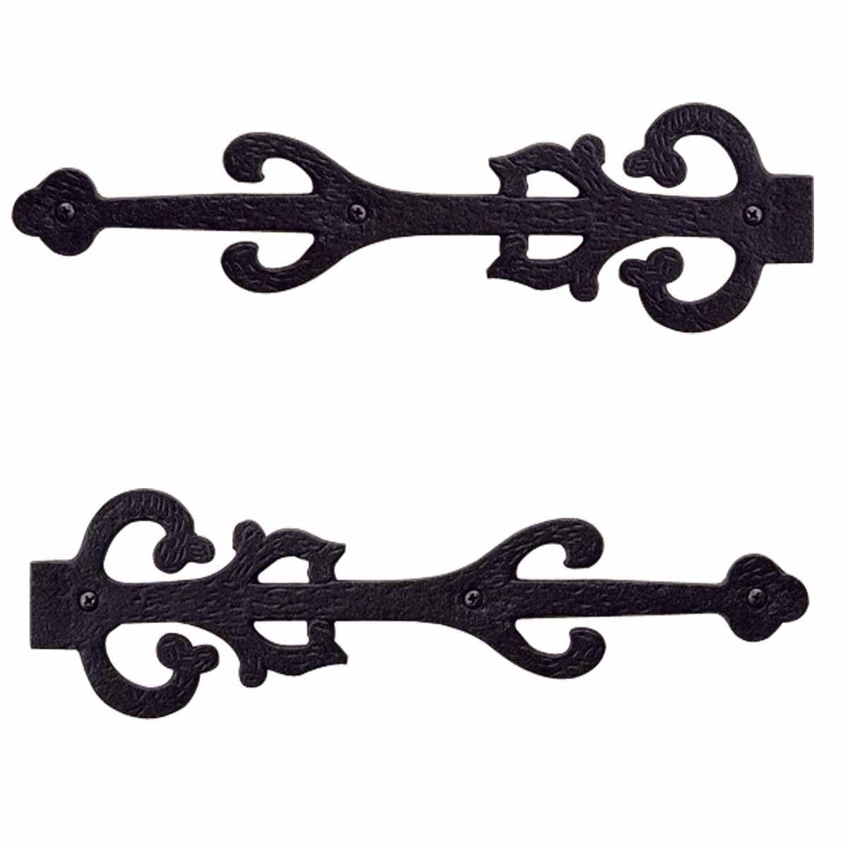 11" Black Wrought Iron Decorative Dummy Strap Hinge