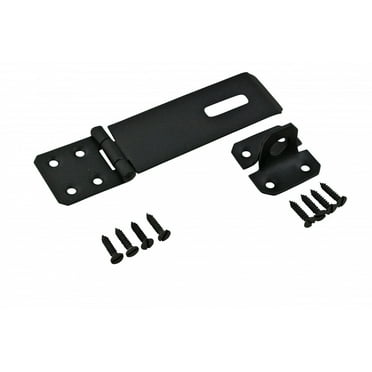 Renovators Supply Black Wrought Iron Hasp 5.875 in Medium Hasp and Staples
