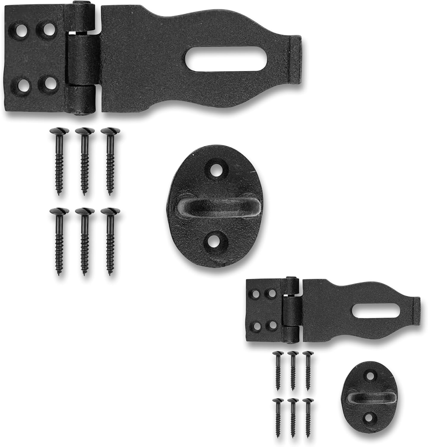 Renovators Supply Door Lock Latch 6.4 Black Wrought Iron Gate Latch