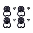 thumbnail image 1 of Renovators Supply Black Wrought Iron Kitchen Ring Cabinet Pulls Antique Heart Drop Style Swing Handles Rust Resistant Dresser Drawer Ring Pull Handles w/Screws Pack of 4, 1 of 2