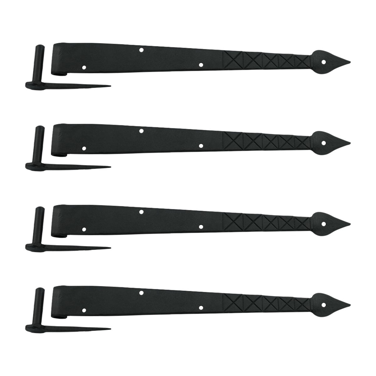 Renovators Supply Black Wrought Iron Lift Off Pintle Strap Hinge 16 in