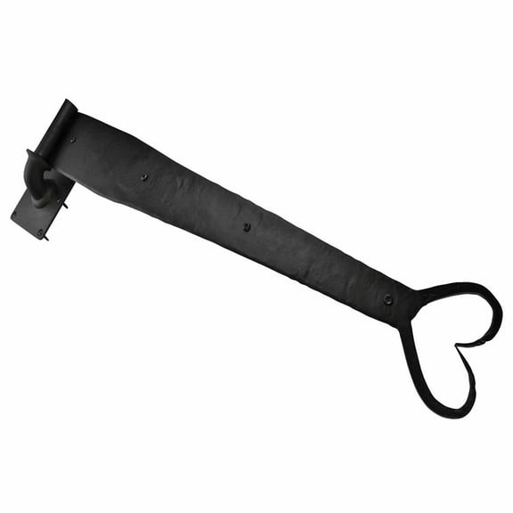 Renovators Supply Black Wrought Iron Lift Off Pintle Strap Hinge 28" Heart tip Reversible Pintle Strap Gate and Door Hinges w/Hardware