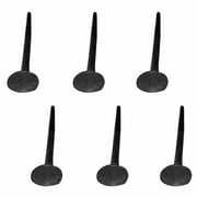 Renovators Supply Black Wrought Iron Nails 4 1/4" L Square Clavos Decorative Nails for Wooden Barn Door, Window or Shutters Rust Resistant Nails w/Hardware - Updated Pack of 6
