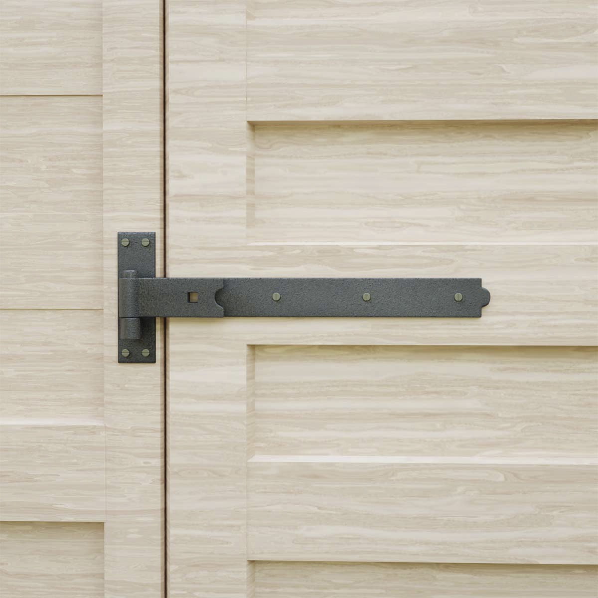 Renovators Supply Black Wrought Iron Offset Lift Off Pintle Strap Hinge 19 in Pintle Strap Gate and Door Hinges w/Hardware Pack of 2