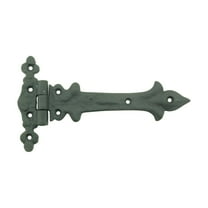 Renovators Supply Black Wrought Iron Strap Hinge 7 in Southern Charm Style Spear Tip Flush Mount Heavy Duty Strap Gate and Door Hinges w/Hardware