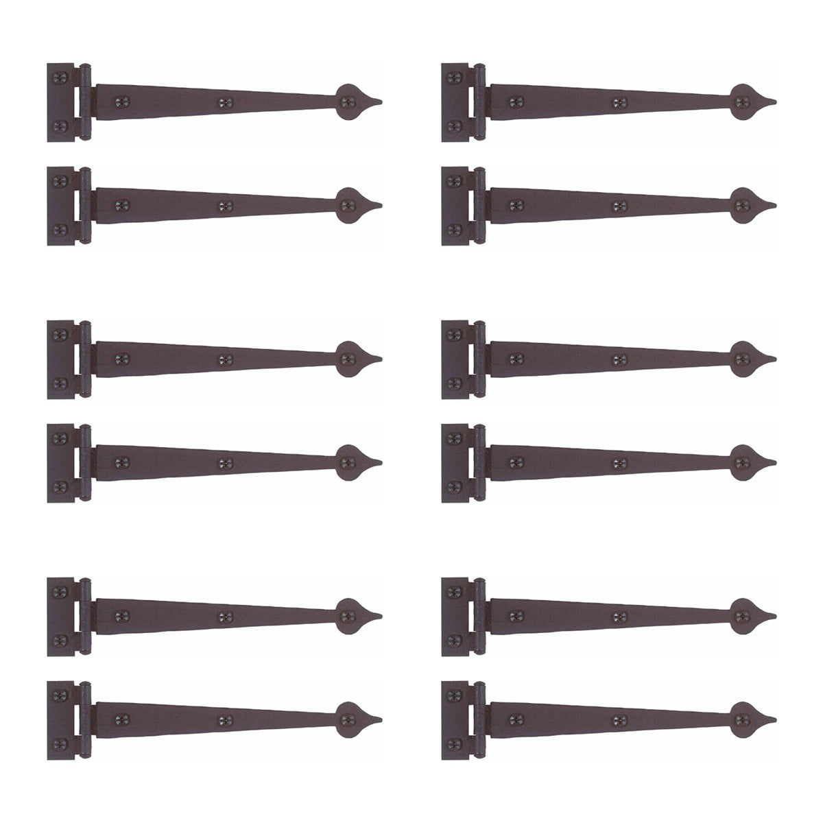 Black Wrought Iron Spear Tip Strap Cabinet Hinges