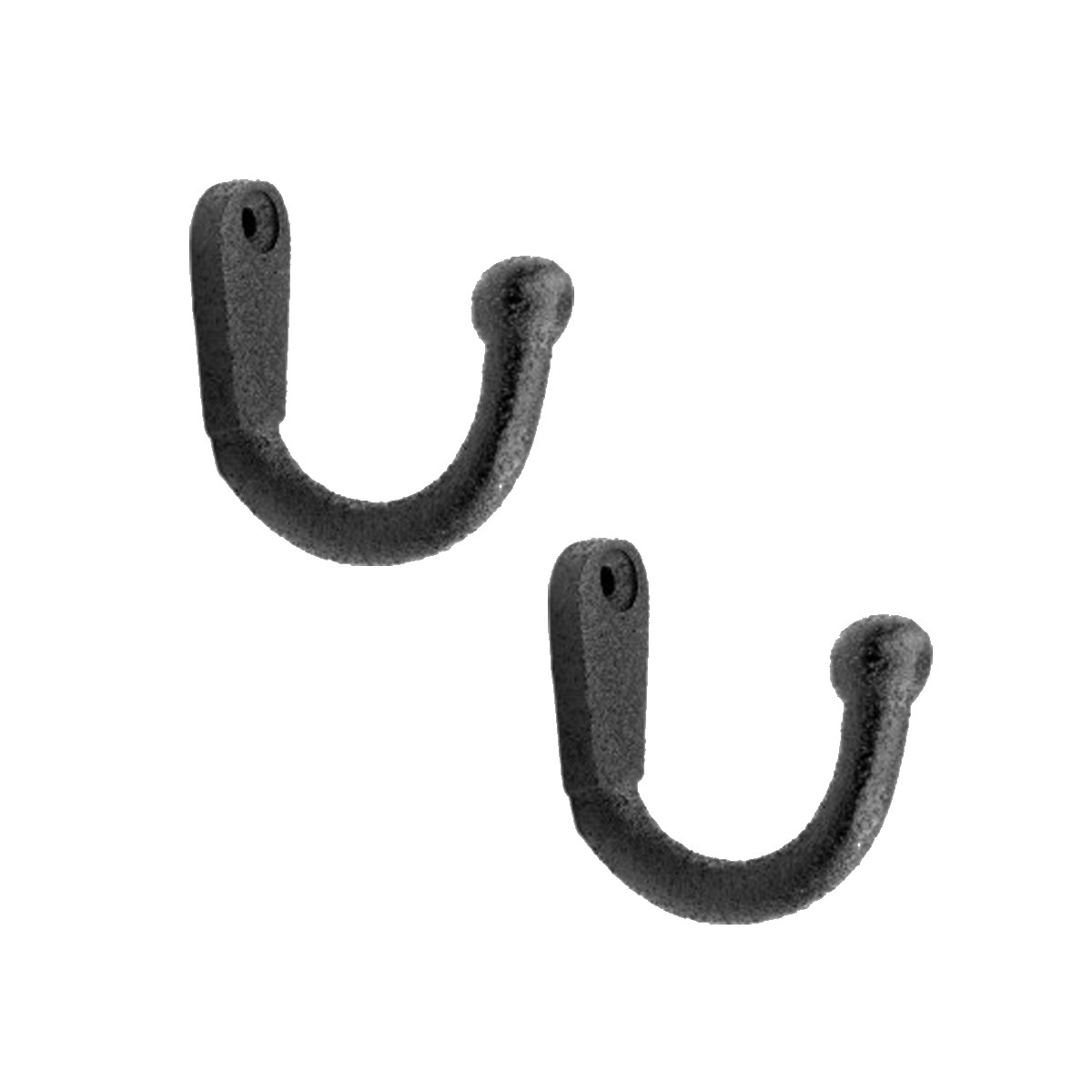 Renovators Supply Black Wrought Iron Wall Coat Hook 2" Proj. Single