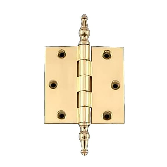 Renovators Supply Brass Cabinet Door Hinge 3.5 in Kitchen Cabinet Hinge w/Stainless Steel Removable Temple Tip Pins and Hardware