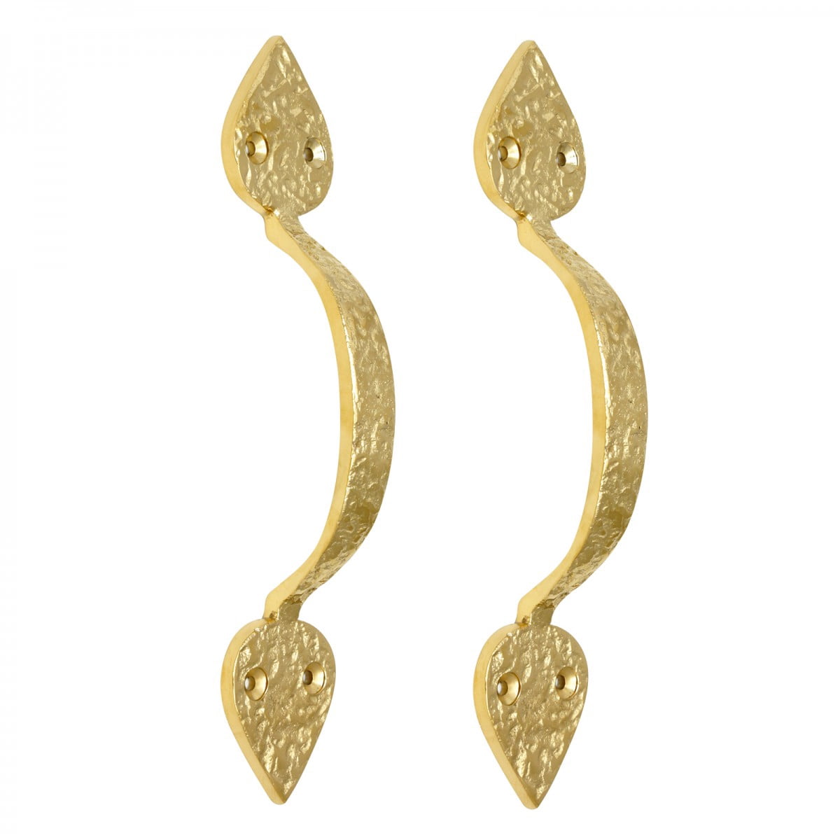 Renovators Supply Brass Door Handle Pulls 8 1/4" L Antique Hammered Brass Gold Cabinet or Farmhouse Gate Pull Handle PVD Coat Finish w/Screws Pack of 2