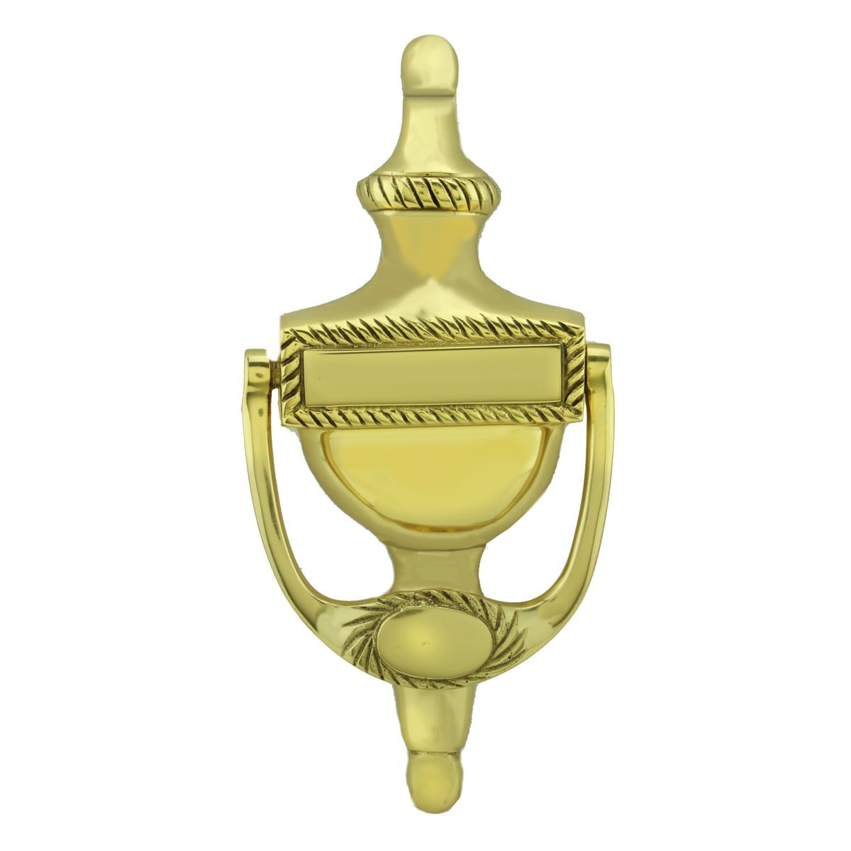 Traditional Lacquered Brass Rope Style Door Knocker, 6.5 Inches