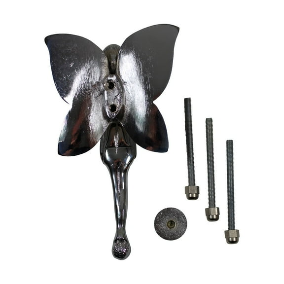 Renovators Supply Brass Door Knockers for Front Door 7" Flower Fairy Chrome Plated Brass Door Knocker w/Screws