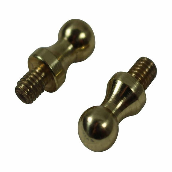 Renovators Supply Brass Small Cabinet Door Hinge Finial Pair 1/2 in Kitchen Cabinet Hinge Finial w/Ball Tip