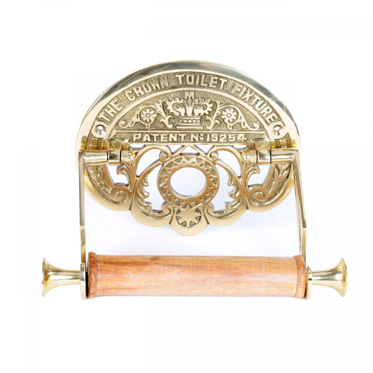 Victorian Brass Wall Mount Toilet Paper Holder with Polished Finish