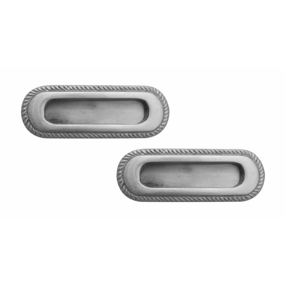 Renovators Supply Brass Window Sash Lift 4" Satin Chrome Georgian Rope Recessed Sash Lift for Windows w/Screws Pack of 2