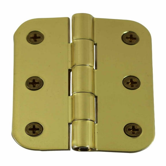 Renovators Supply Bright Brass Cabinet Door Hinge 2 in Small Kitchen Cabinet Hinge w/Removable Stainless Steel Pins and Hardware