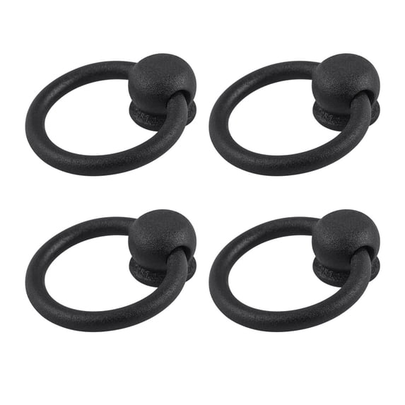 Renovators Supply Cabinet Handles 2" Black Wrought Iron Drawer Pulls Antique Kitchen Cabinet Handles w/Screws Pack of 4
