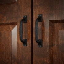 Renovators Supply Cabinet Handles 6" Black Wrought Iron Drawer Pulls/Kitchen Cabinet Handles w/Screws