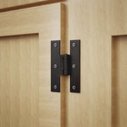 Renovators Supply Cabinet Hinge 3.5 Black Wrought Iron H Hinge w/1/4 Offset, Rust Resistant Hinge for Kitchen Cabinets w/Hardware