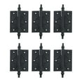 thumbnail image 1 of Renovators Supply Cabinet Hinge for Cabinet Door 3.5" Black Wrought Iron Butt Hinge Victorian Steeple Tip Rust Resistant Flush Mount Hinges w/Hardware Pack of 10, 1 of 6