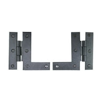 Renovators Supply Cabinet Hinges 3.5" Black HL Offset Hinge Pair Left and Right Wrought Iron Kitchen Cabinet Hinge w/Hardware