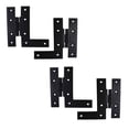 thumbnail image 1 of Renovators Supply Cabinet Hinges 4" Black HL Offset Hinge Pair Left and Right Wrought Iron Kitchen Cabinet Hinge w/Hardware Pack of 2 Pairs, 1 of 2