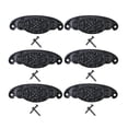 thumbnail image 1 of Renovators Supply Cabinet Pulls3 3/4" Black Wrought Iron Floral Design Ring Drawer Pulls w/Screws Pack of 6, 1 of 7