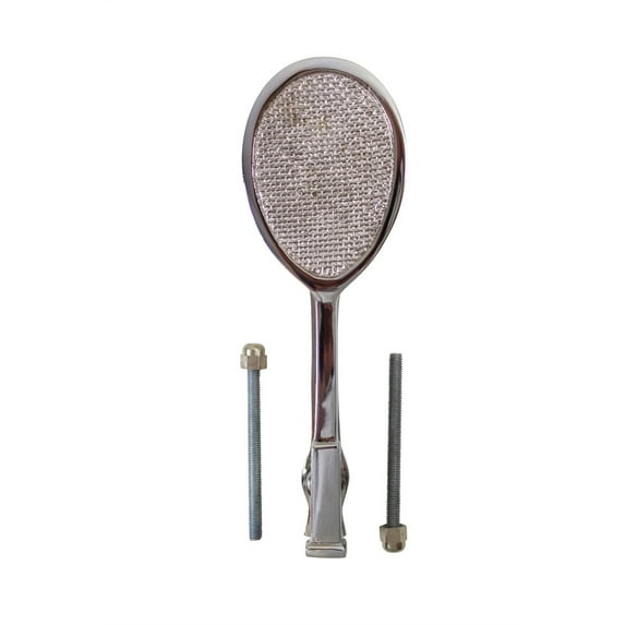 Renovators Supply Cast Brass Door Knockers for Front Door 7.5 in. Tennis Racket Chrome Plated Brass Door Knocker w/Mounting Hardware
