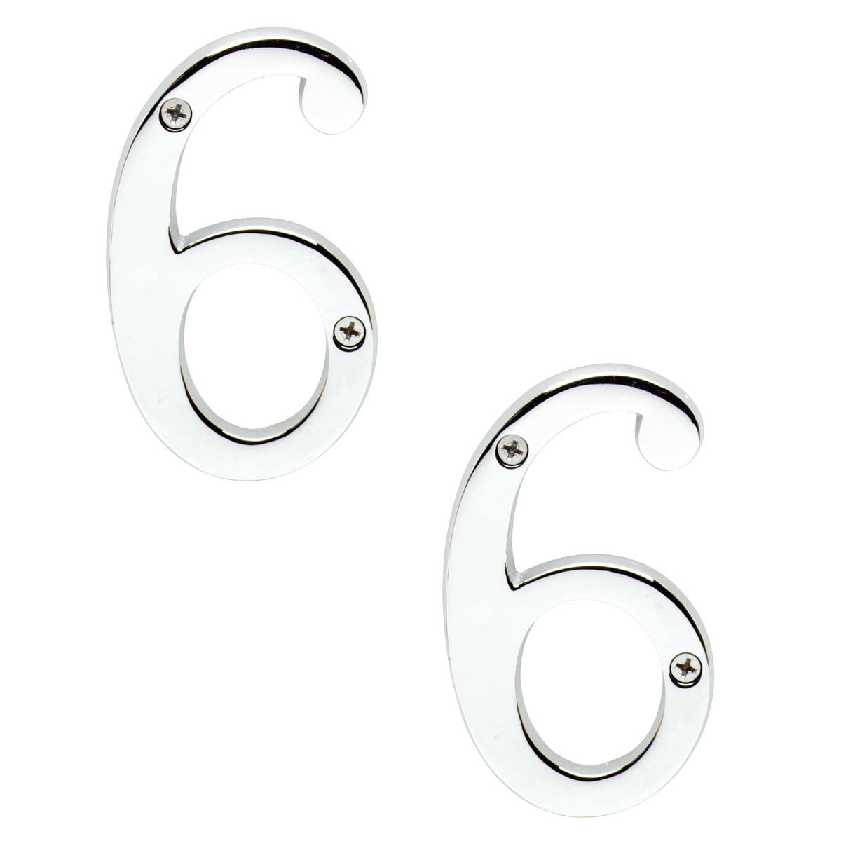 Renovators Supply Cast Solid Brass 3 7/8" Address House Number '6' '9' Chrome Set of 2