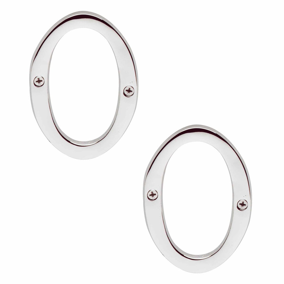 Renovators Supply Cast Solid Brass 3 7/8 in. Address House Number '0' Chrome Set of 2