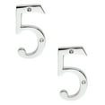 thumbnail image 1 of Renovators Supply Cast Solid Brass 3 7/8 in. Address House Number '5' Chrome Set of 2, 1 of 2