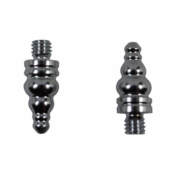 Renovators Supply Chrome Plated Medium Cabinet Door Hinge Finial Pair 3/4 in Kitchen Cabinet Hinge Finial w/Steeple Tip