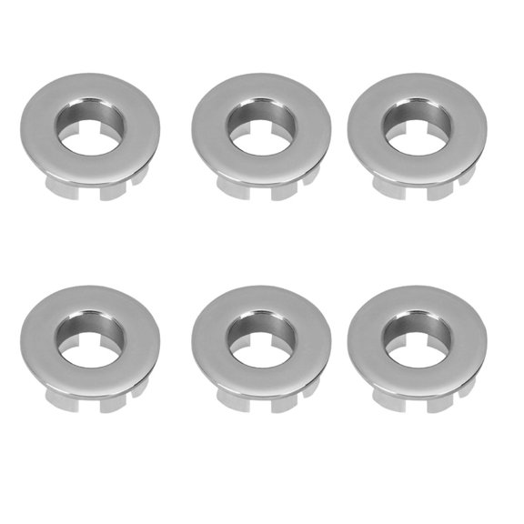 Renovators Supply Chrome Plated Solid Brass Bathroom Sink Overflow Ring Cover Caps