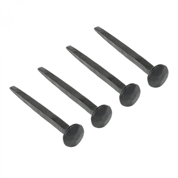 Renovators Supply Clavos Nails 4.5" Black Wrought Iron Decorative Nails for Barn, Gate, Window Shutter or Doors w/Black Powder Coat Finish Pack of 4