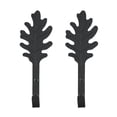 thumbnail image 1 of Renovators Supply Coat Robe Hooks Black Wrought Iron Leaf Shaped 5 in. Rustic Hat Hook Jacket Hanger Wall Mount Hooks Including Mounting Hardware, 1 of 9
