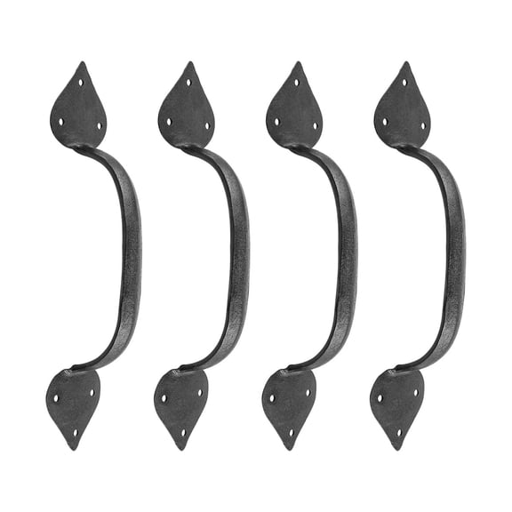 Renovators Supply Colonial Black Wrought Iron Pull Handles, Set of 4
