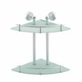 thumbnail image 1 of Renovators Supply Corner Glass/Stainless Shelf Dual Tiers Frosted Wall Storage Holder, 1 of 2